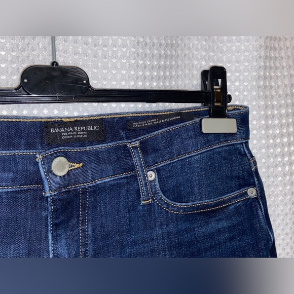 Women’s BANANA‎ REPUBLIC dark wash premium denim mid-rise skinny Jeans size 29 - Picture 6 of 15